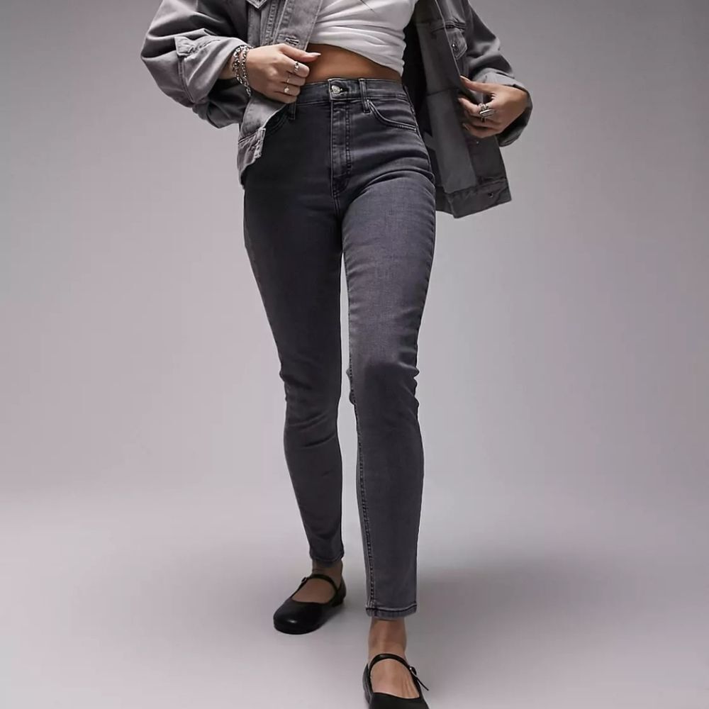 Topshop Moto Jamie Jeans Sz 26x25 Grey Color